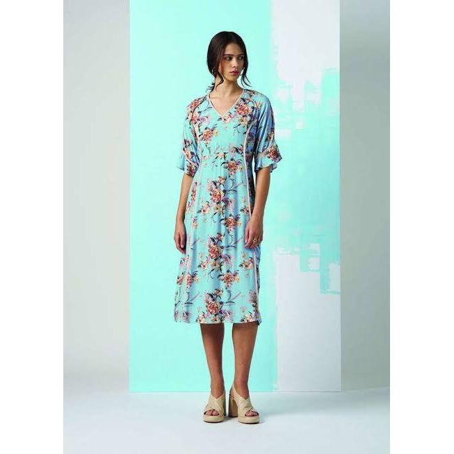 Peony Princess dress Blue Multi (Last one size 8) - By Design Fashions