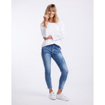 Annie 3/4 sleeve top white