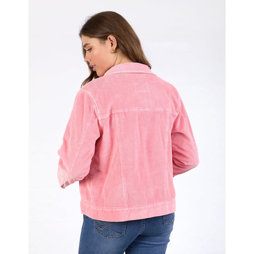 Fleur cord jacket charm pink
