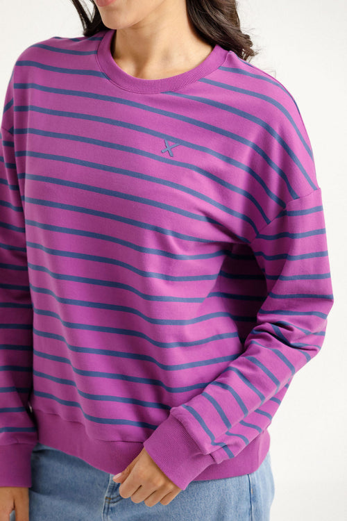 Kayla Crew Hyacinth stripe crew