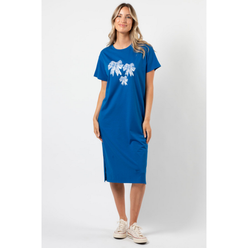 Tee Shirt dress bowtieful - By Design Fashions