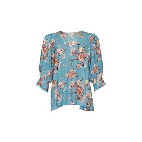 Peony Princess top Blue Multi - By Design Fashions