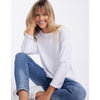 Annie 3/4 sleeve top white