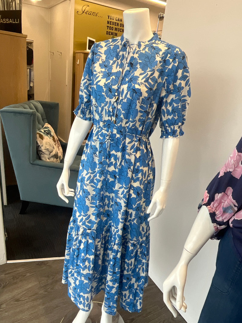 Fleur midi dress blue stone