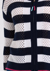 Pointelle zip cardi