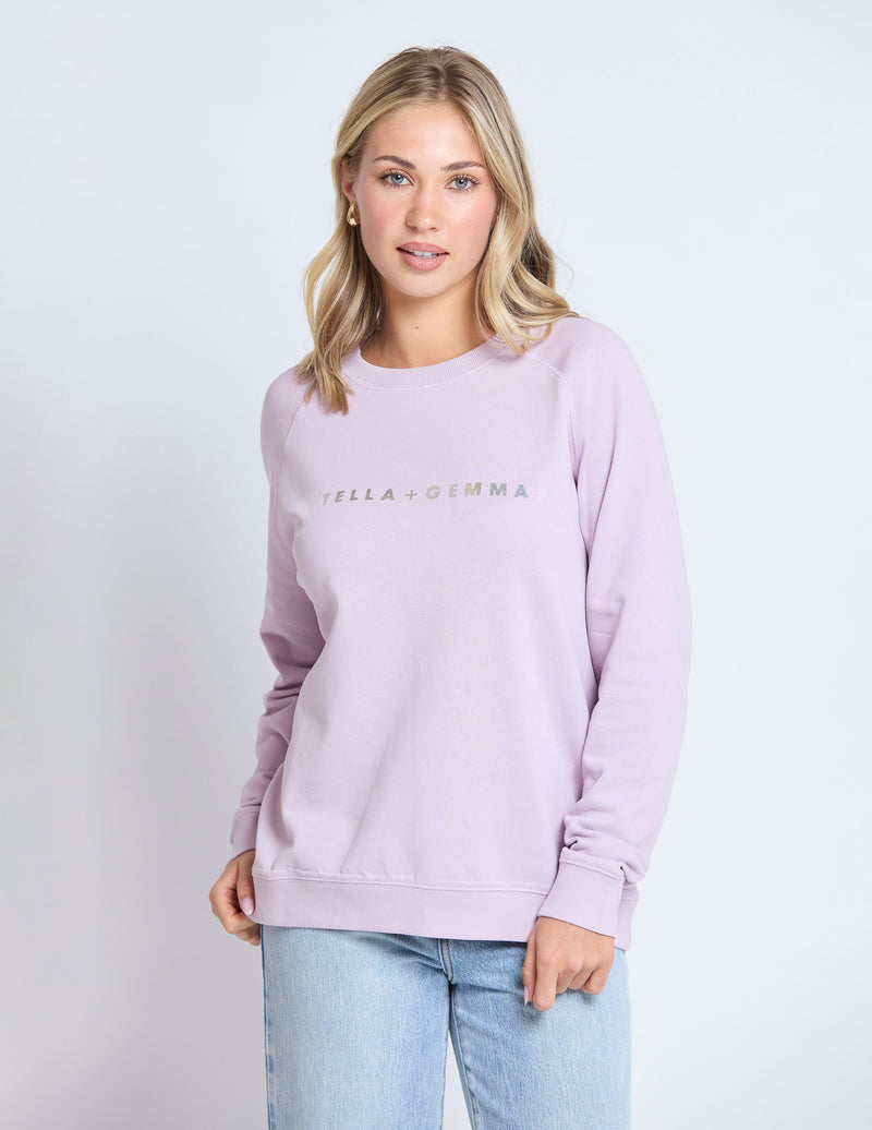 Classic sweater lilac with silver logo