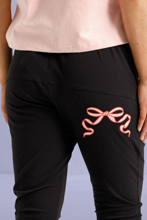 Apartment pants black/blossom berry bow