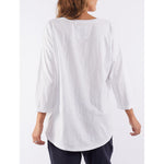 Annie 3/4 sleeve top white