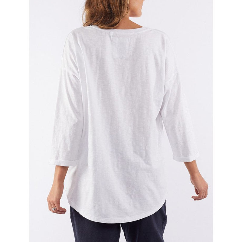 Annie 3/4 sleeve top white