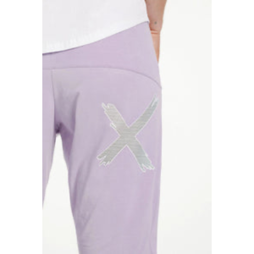 3/4 Apartment pants Perewinkle with stripe X - By Design Fashions