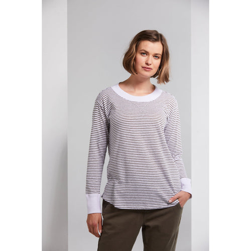 Peel top Sage Stripe - By Design Fashions