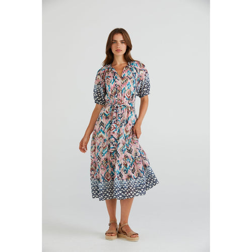 Madras Dress ink (Last one size 16) - By Design Fashions