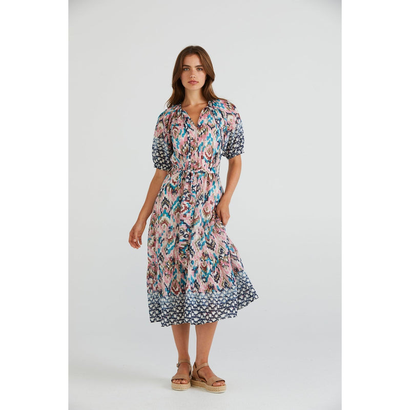 Madras Dress ink (Last one size 16) - By Design Fashions