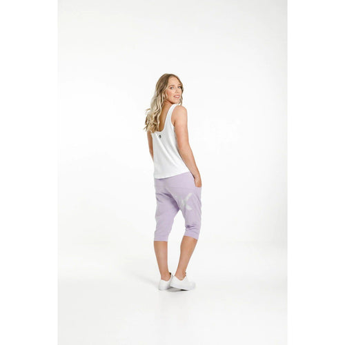 3/4 Apartment pants Perewinkle with stripe X - By Design Fashions