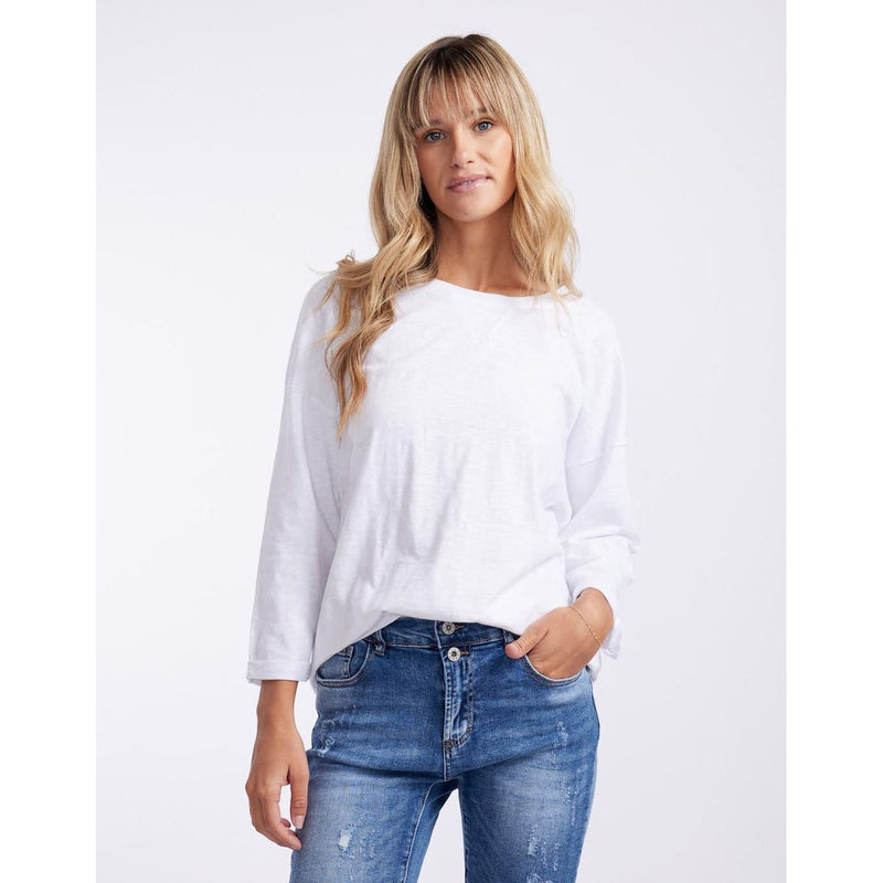 Annie 3/4 sleeve top white