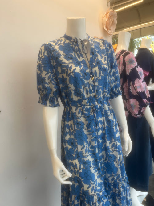 Fleur midi dress blue stone