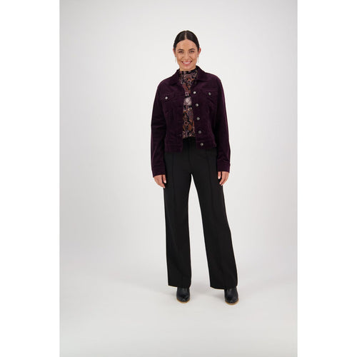 Pinwhale cord jacket mulberry - By Design Fashions