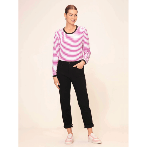 Kit top orchid stripe - By Design Fashions