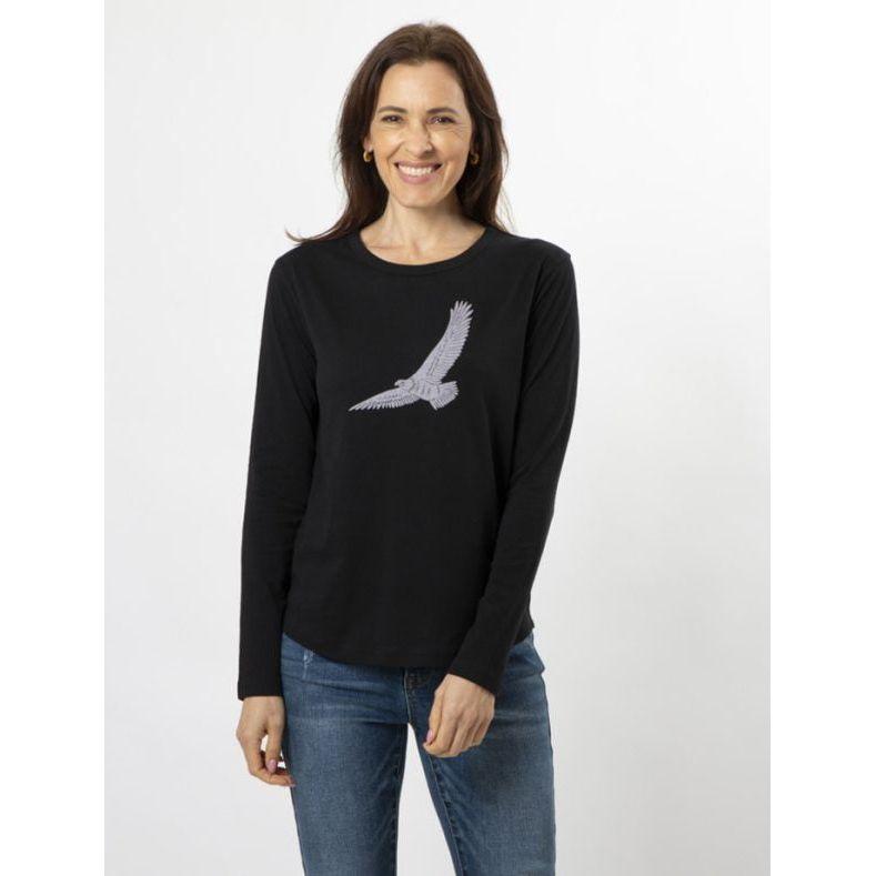 Flying high long sleeve tee black