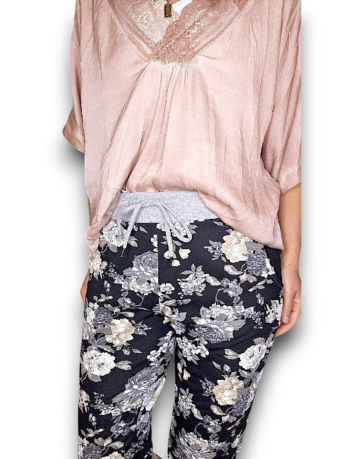 Bouquest jogger black grey rose