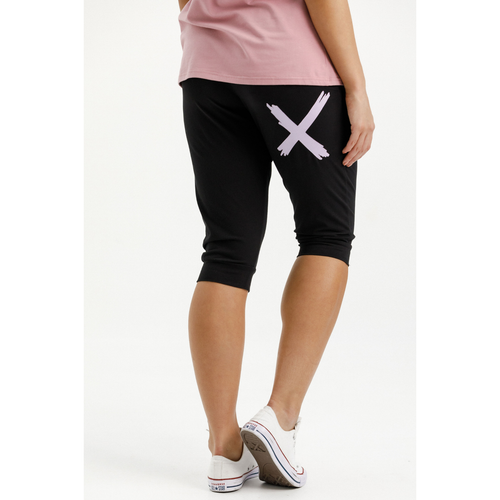 3/4 apartment pant black lilac X - By Design Fashions