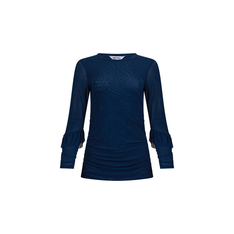 Aston Ruffle top peacock