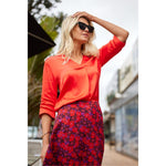 Fatima top Scarlet (Last one size 12) - By Design Fashions