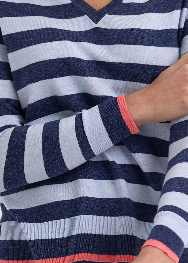 Essential stripe V jumper