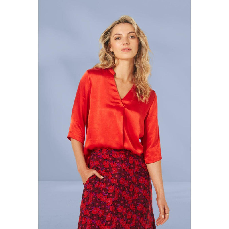 Fatima top Scarlet (Last one size 12) - By Design Fashions