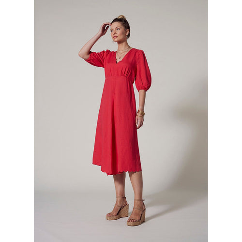 clio scalloped dress watermelon - By Design Fashions