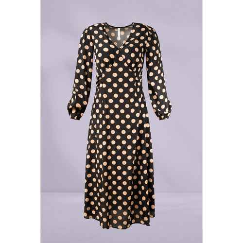 Sabrina dress latte polkadot