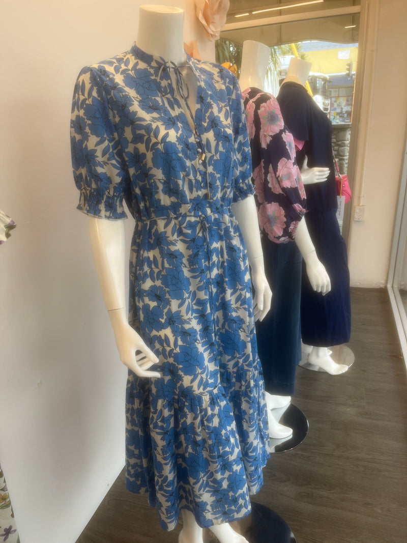 Fleur midi dress blue stone