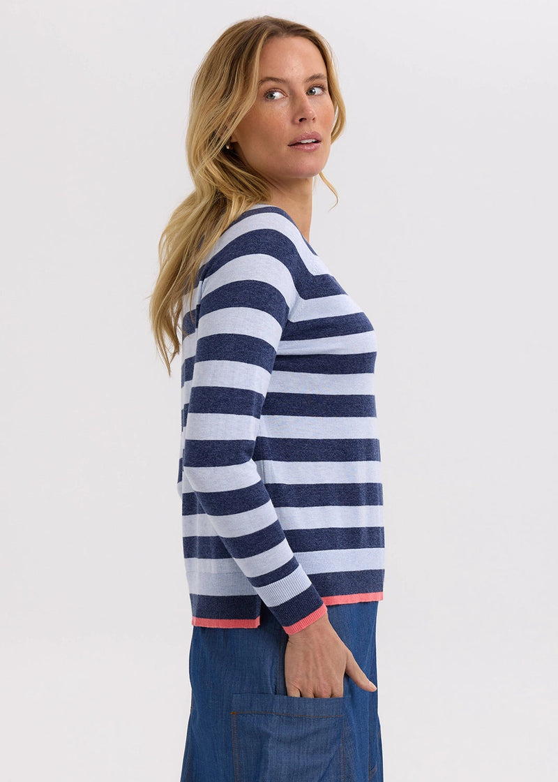 Essential stripe V jumper