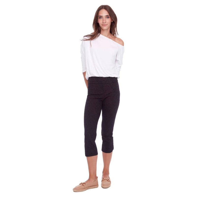 Techno crop pant black - By Design Fashions
