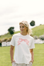 Chris tee white blossom bow