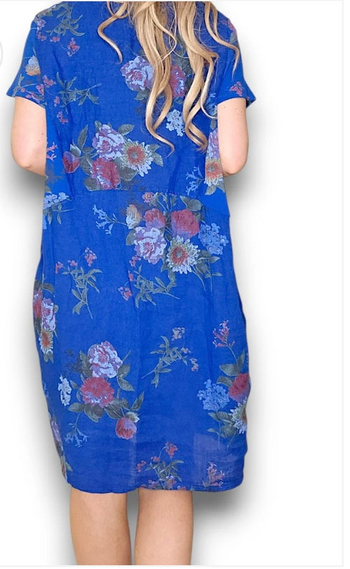 Jungle dress cobalt