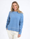 Jayne throw on fleece blue