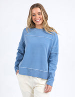 Jayne throw on fleece blue