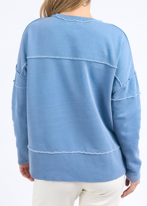 Jayne throw on fleece blue