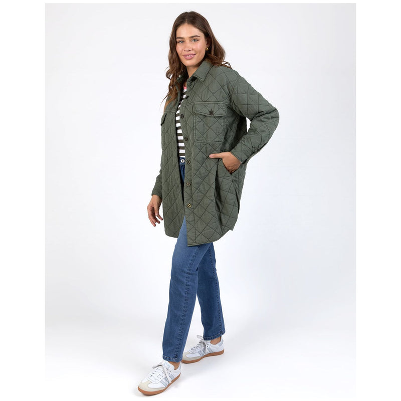 Katie quilted shacket basil