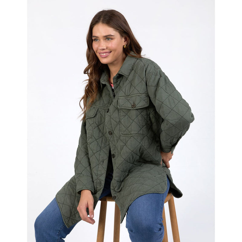 Katie quilted shacket basil