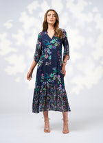 La Boheme midi dress indigo multi