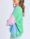 Maize colourblock tee dusk blue/pink/green