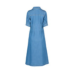 Cap sleeve shaped waist button up dress with pockets