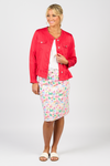 jacket with frill hem cherry