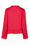 jacket with frill hem cherry