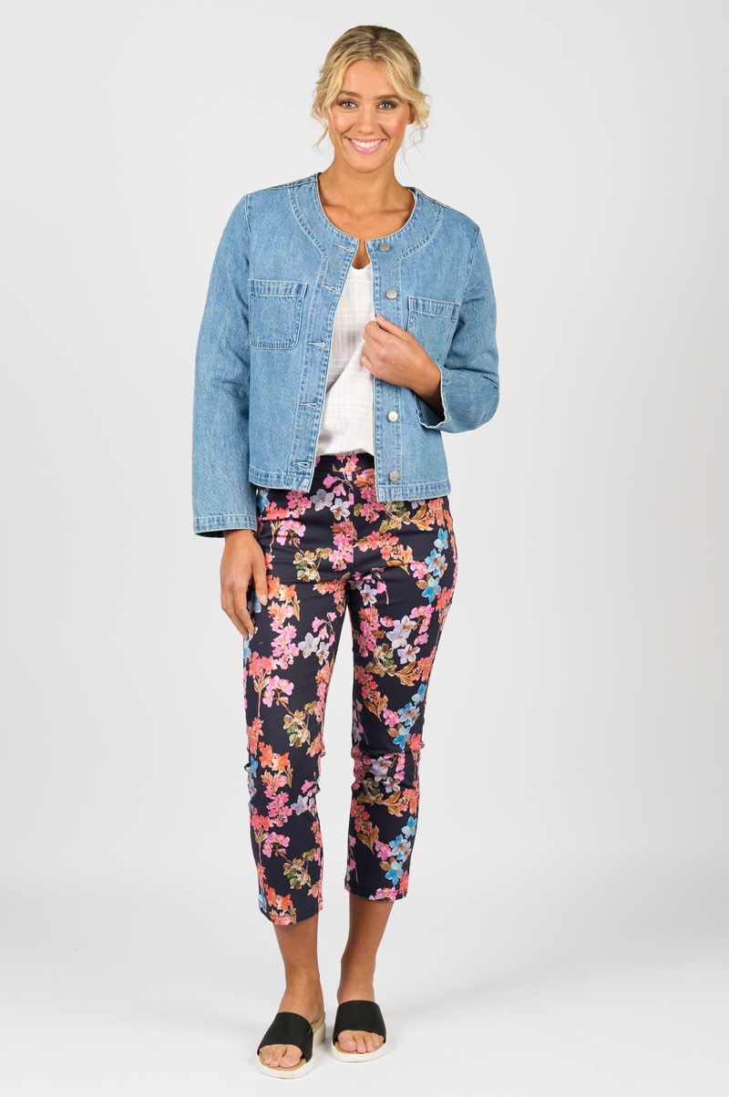 printed slim leg 7/8 willa