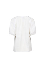 Plain V neck top with floaty sleeve white