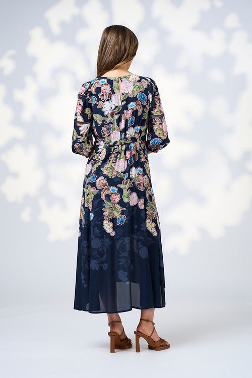 Maeve midi dress indigo multi