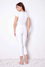 loom crop pant white
